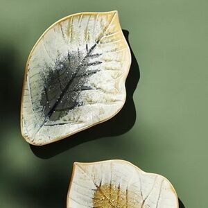 Anthropologie Oak Leaf Ceramic Side Dish